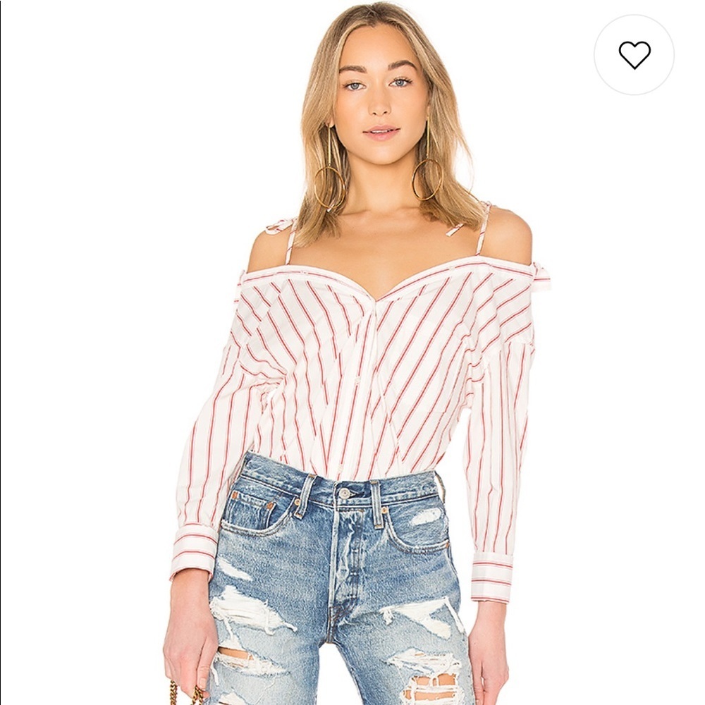 NEW • Joie • Alvina Off The Shoulder Top Stripe Md